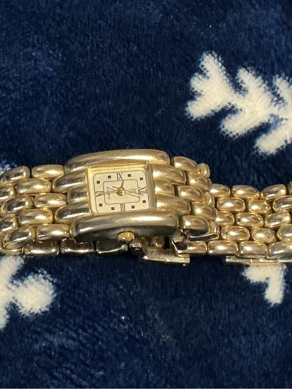 VTG Paul Sebastian Womens Watch Gold Tone Quartz Square Dial Link Band UNTESTED